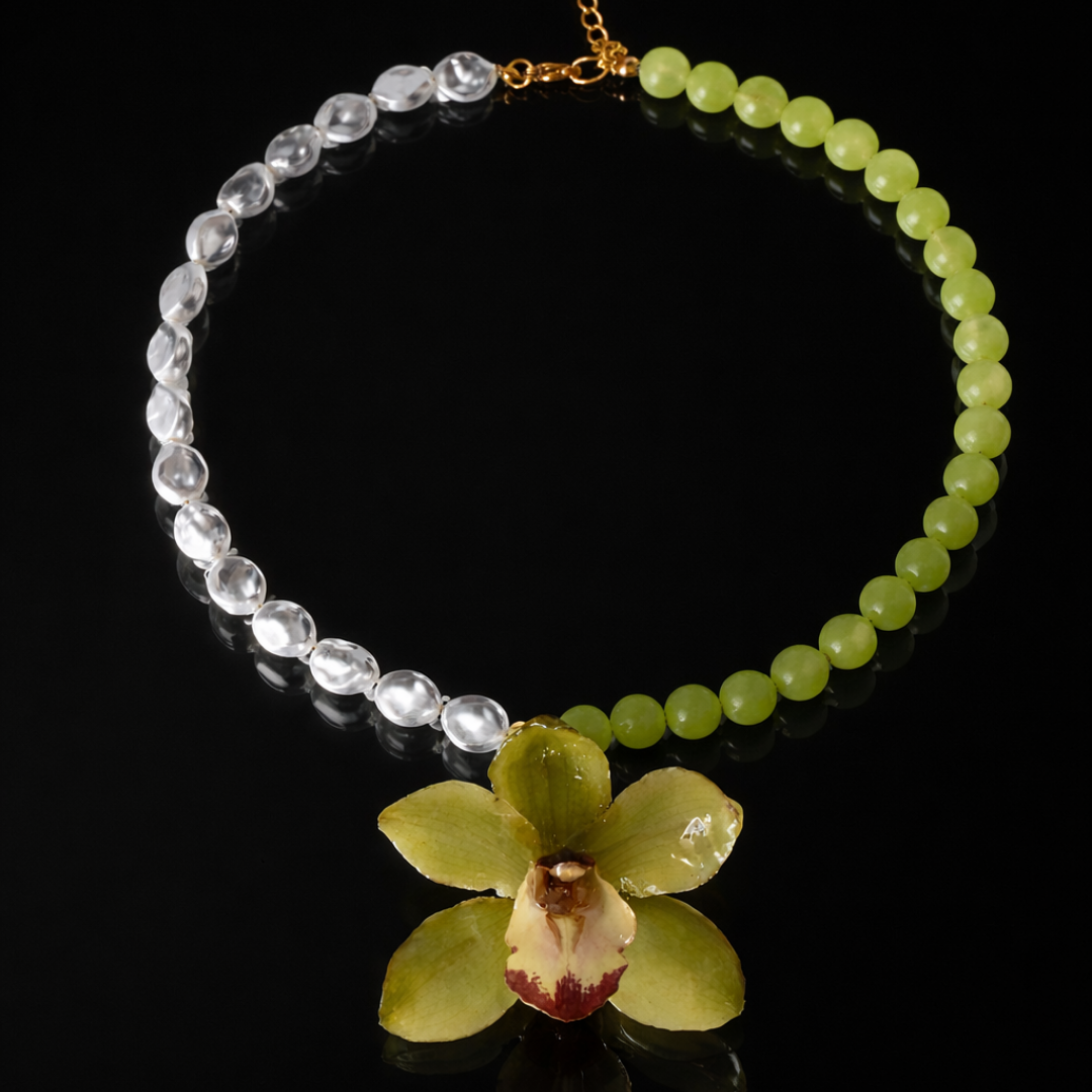 Lime pearl Glow / green orchid