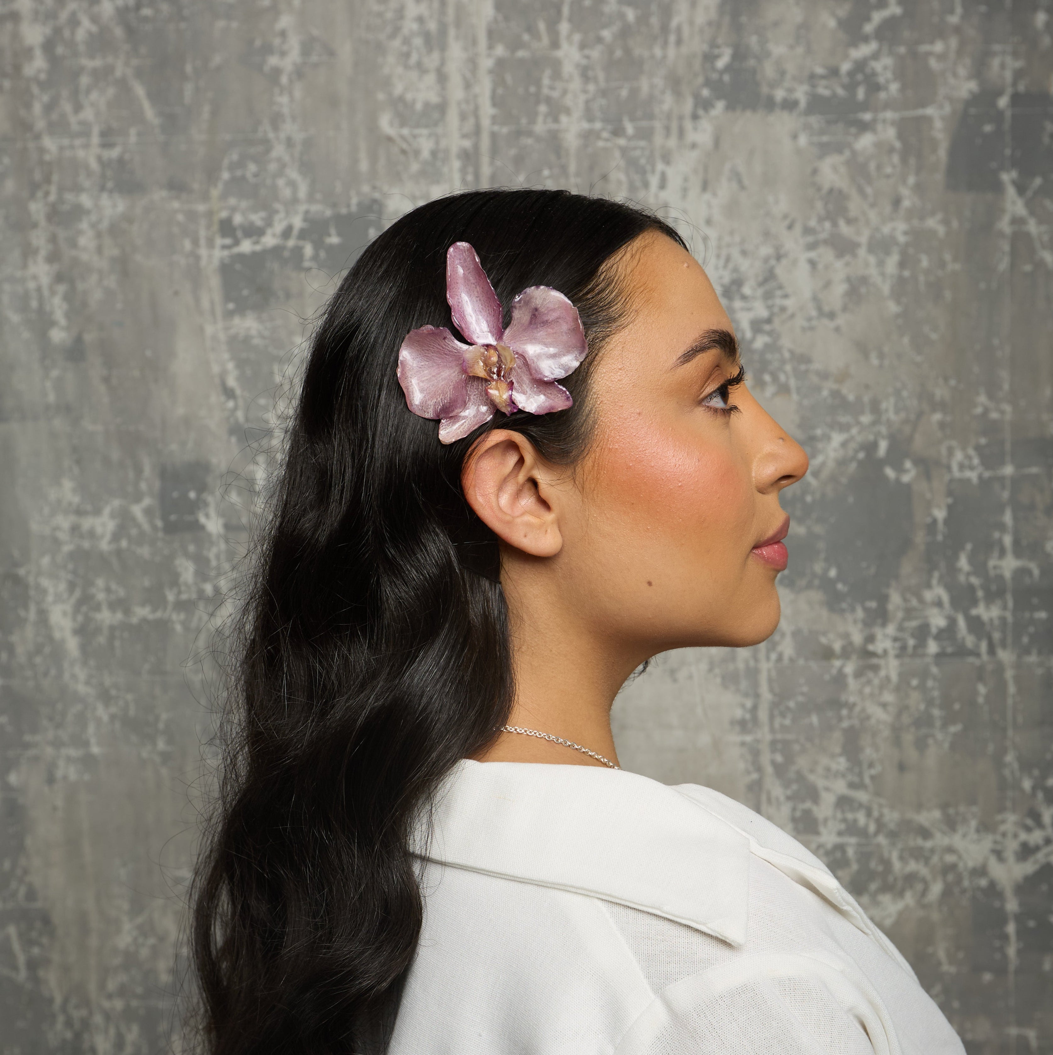 Orchid hair clip